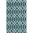 thumbnail image 2 of Contemporary Rug - Cedar Brook Cotton Pile -Teal/Ivory-Color:Teal/Ivory,Design:Contemporary,Shape:Accent,Size:3'9"L x 2'3"W, 2 of 7