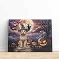 thumbnail image 3 of Spooky Halloween Night Witch Goldendoodle Glowing Pumpkins Horizontal Matte Canvas Poster Doodle Dog Lover Gifts Idea Wall Art Home Decor - 12015, 3 of 5