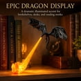 thumbnail image 2 of Dragon Bookshelf Nook Light, 3D Printed Fire-Breathing Fantasy Shelf Decor | Flying Dragon Design | Red or Blue Flame | Large & Small Options | Book Lover Gift | Halloween Shelf Display, 2 of 8