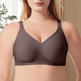 thumbnail image 2 of GEWSEY Women's Wireless Seamless Bra Deep V No Underwire Push Up Supportive Full Coverage Bralettes Plunge T Shirt Bras (Coffee, L), 2 of 5