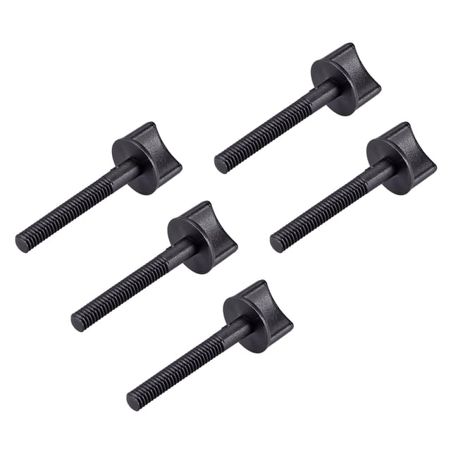 Unique Bargains M6 x 30mm Thumb Screw 40mm RodPlastic Screws Metric Partial Thread 5 Pcs