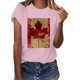 thumbnail image 5 of Camisas de Manga Corta para las Mujeres Impresión de Manga Corta Cuello Redondo, Camisa Casual de Poliéster para las Mujeres, Lavado de Manos, 5 of 7