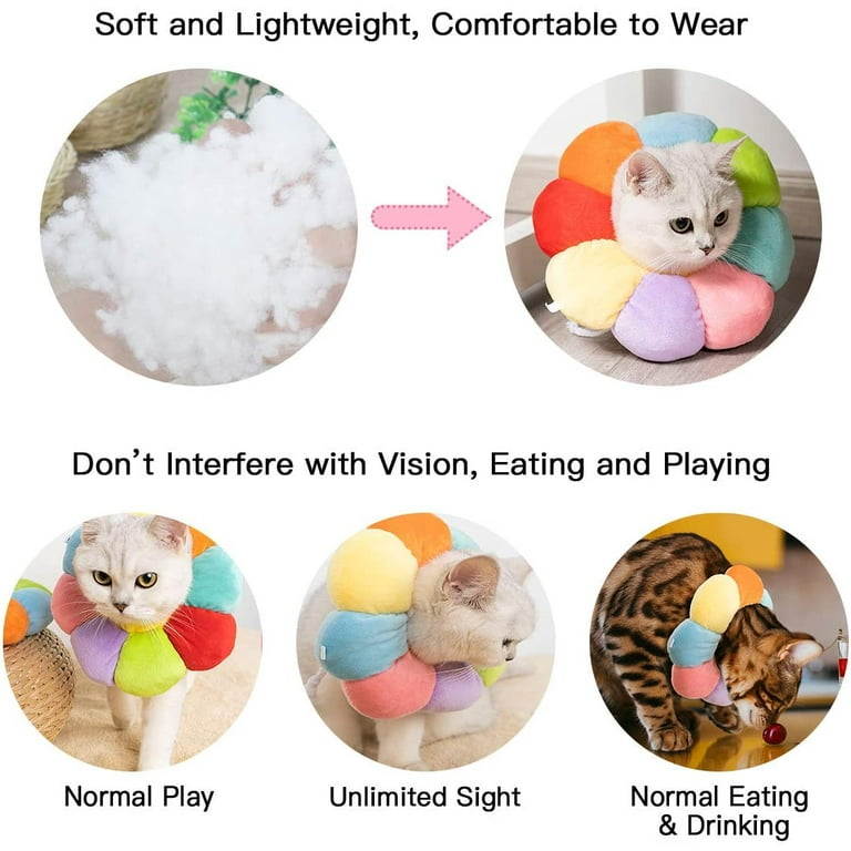 Ludlz Cat Recovery Collar Soft Cat Cone Collar Cute Sunflwer for - Main Image