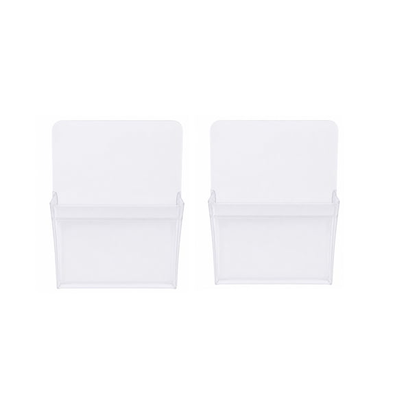 Magnetic Storage Pockets 2 Pack Clear Magnetic Pen Organizer Multi Purpose Magnetic Wall Caddy for Whiteboard Locker Refrigerator Hold Markers Pens Note
