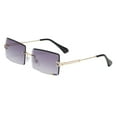 thumbnail image 4 of Gafas de terre cuadradas con montura pequeña para mujeres y hombres, gafas de montura y cristales de Corte rectangular Retro teñidos gris, 4 of 8