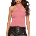 thumbnail image 1 of Top de punto entrecruzado, top de mujer sin mangas Top de punto sin mangas Top sin mangas con cuello halter Fiel a su promesa, 1 of 7