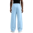 thumbnail image 5 of Dwellite Sweat Pants for Mens Lounge Casual Joggers Workout Flared Loose Fit Gym Wide Leg Solid Oversized Relaxed Fit Sweatpants with Pockets Light Blue S, 5 of 7