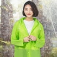 thumbnail image 4 of Tnobhg Outdoor Raincoat Bright Color Breathable Hooded Rain Ponchos Reusable Women Men Rain Cape Waterproof EVA Rain Clothing Hiking Cycling Accessories, 4 of 7