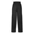 thumbnail image 3 of Lixiuxyad Comfy Casual Pants Women Linen Boho Pants Baggy Harem Pants Summer Loose Wide Leg Trousers High Waisted Beach Vacation Pants With Pocket Black, 3 of 4