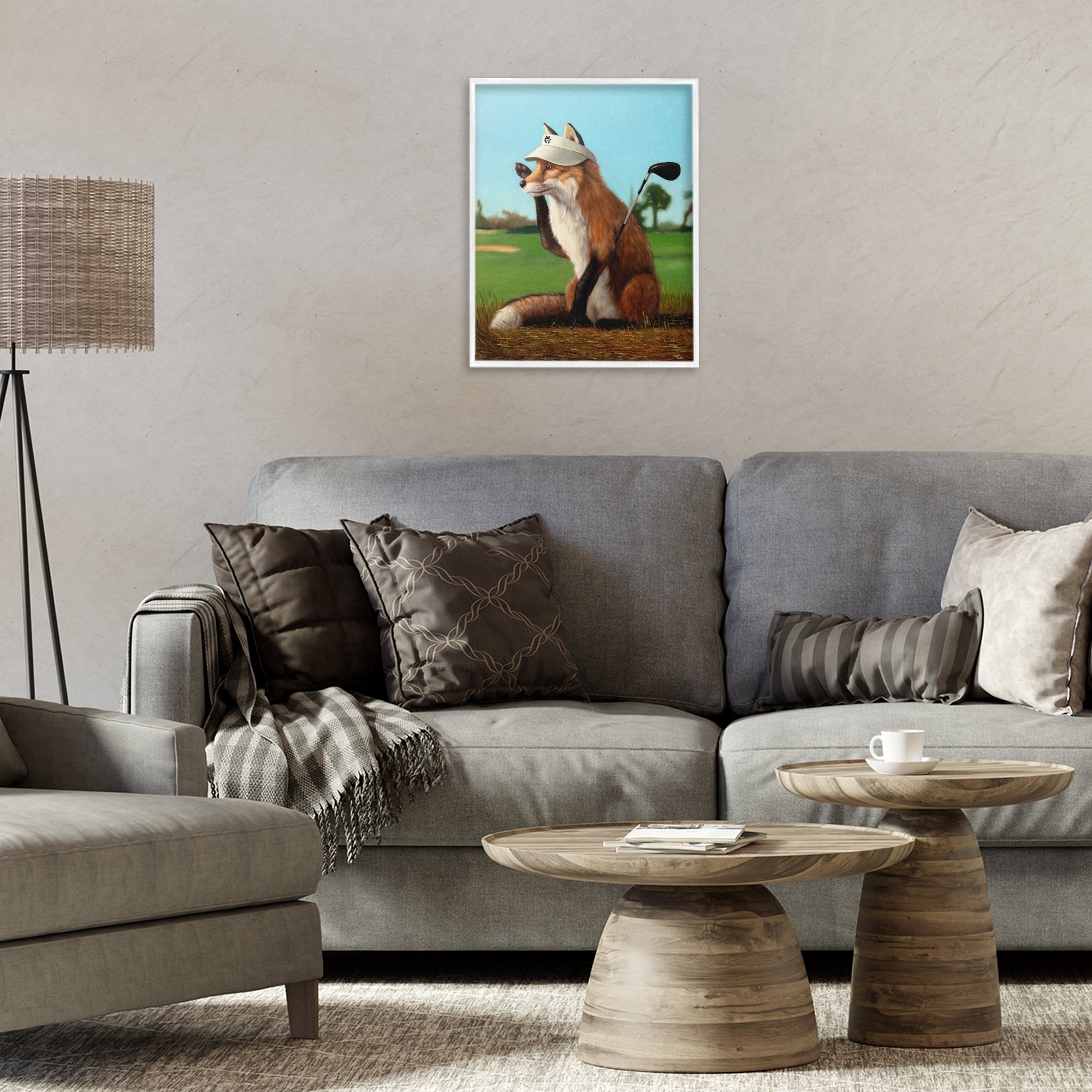 Stupell Industries Fox Drive Golfer White Framed Giclee Art, design by Lucia Heffernan