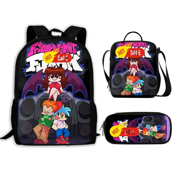 Friday Night Funkin' 16" Backpack w/ lunch bag and pencil case