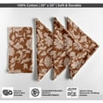 thumbnail image 4 of Vargottam Rustic Brown Floral Block Print Cotton Napkins - Set of 4, 20x20 Inches, Earthy Ethinc Elegance Print Table Linens for Farmhouse, Spring & Summer Parties, Everyday Use- Machine Washable, 4 of 7