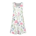 thumbnail image 7 of LTTVQM Girls Sundresses Size 9-10 Casual Floral Print Sleeveless Sundresses Loose Fit Round Neck Tank Dress Basic Midi Dresses with Pocket Wine 9-10, 7 of 7