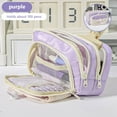 thumbnail image 5 of Lksixu Cute Pencil Case, 4 Compartments Large Capacity Pencil Pouch with Zipper, Multi-Functional Stationery Organizer Portable Travel Daily Storage Bag Office Supplies for Students Adult, 5 of 6