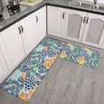 thumbnail image 2 of Pioneer Flower Floral Print Pattern Kitchen Rugs Sets Of 2,Anti Fatigue Kitchen Mat Rugs Non Slip Washable,Decorative Kitchen Floor Mats for Kitchen,Sink,Laundry,17"x30"+17"x47", 2 of 7