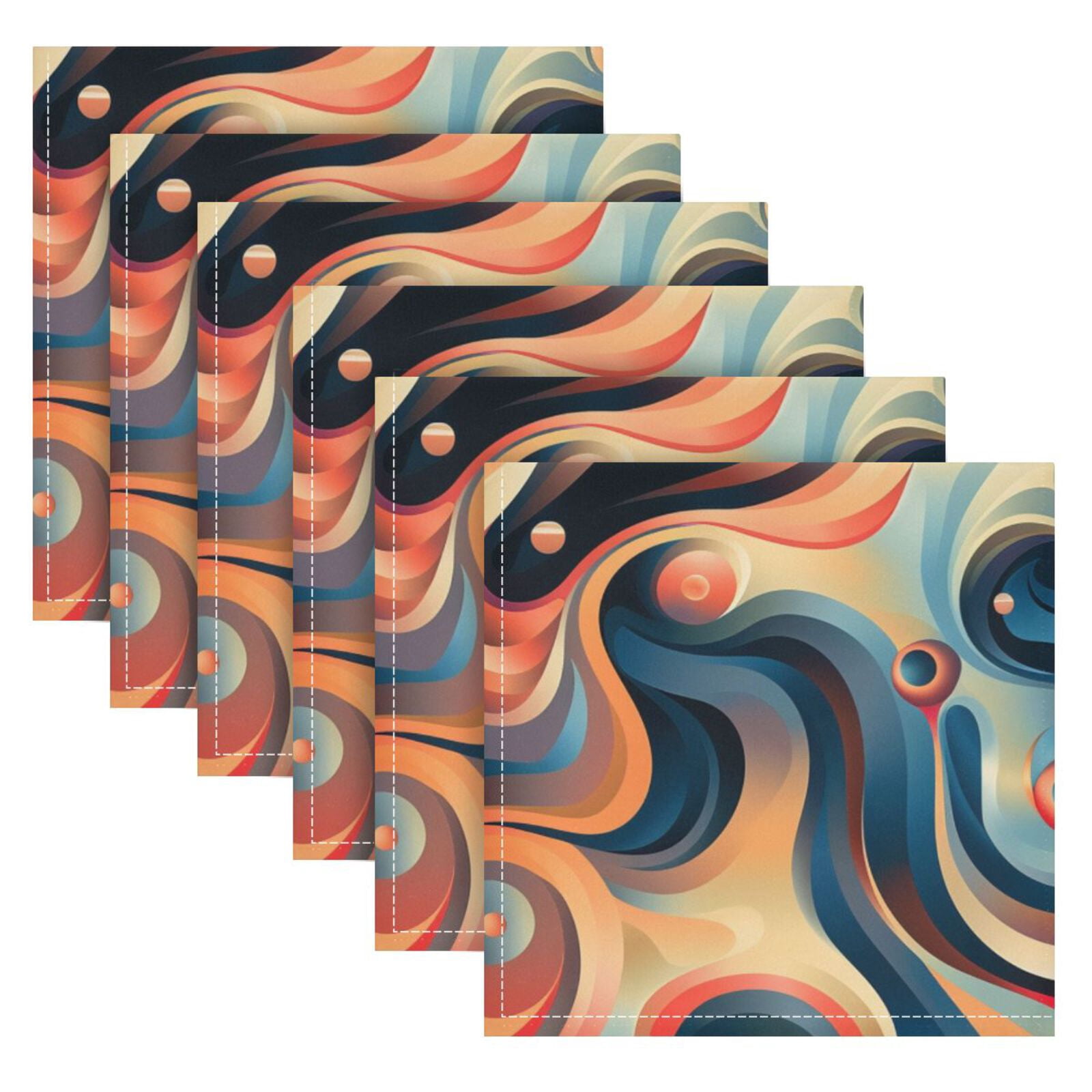 JSTEL Coil Bubble Cloth Napkins Set of 6, 20x20 Inch Washable and Reusable Napkin for Decoupage Dinner Party Everyday Use