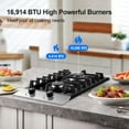 thumbnail image 4 of Amzgachfktch 2 Burners Gas Cooktop Stove Oven 12 inch Stainless Steel NG/LPG Convertible Easy Clean, 4 of 15