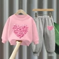 thumbnail image 2 of Diufon Baby Boy Girl Valentine's Day Outfits Cute Long Sleeve Crewneck Pullover Tops and Pants 2 Piece Sets, 2 of 4