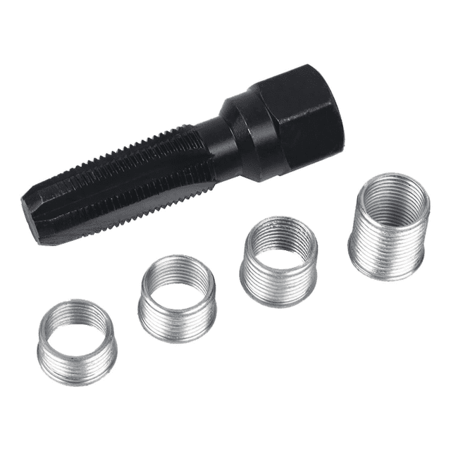 5pcs M14 X 1.25 Spark Plug Thread Repair Kit, Cylinder Head Rethreading Kit, Spark Plug Rethreading, 14mm Reamer Cylinder Thread Repair Tool
