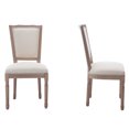 thumbnail image 3 of Armless French Dining Chair Farmhouse Dining Room Chairs Set of 2, Tufted Kitchen Chairs Upholstered Side Chair, Beige, 3 of 8