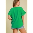 thumbnail image 3 of Umgee Full Size Raw Hem Ruffle Short Sleeve Blouse Plus Size, 3 of 4