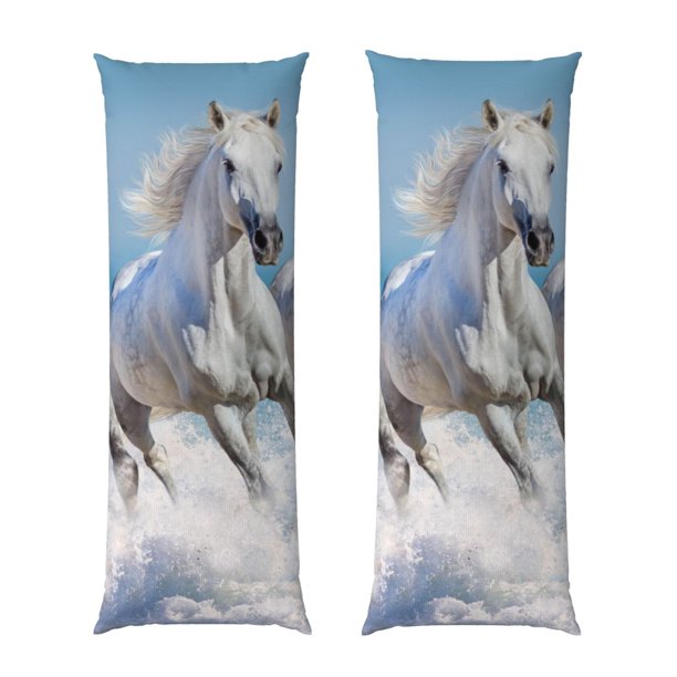 Balery Horses Running Through The Water Funda Protectora para Almohada Corporal de Algodón Hipoalergénico con Cierre(55 x 21 pulgadas), Almohadas No Incluidas