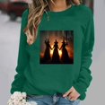 thumbnail image 2 of Jsaierl Halloween Sweatshirts for Women Cute Witch Graphic Pullovers Vintage Classic Crewneck Long Sleeve Sweater Tops Halloween Party Supplies, Sizes S-2XL, 2 of 7