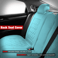 thumbnail image 3 of Ikon Motorsports Seat Covers w/ Lumbar Compatible with 2016-2021 Honda Civic Cyan&White PU Leather 5 Seats Seat Cover Cushion Protectors With Pocket, 3 of 9