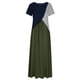 thumbnail image 5 of ICHUANYI Clearance Fashion Women Summer Casual Round-Neck Print Short Sleeve Loose Dress(Green, M) ICHUANYI WER2023081202005, 5 of 8