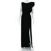 Pre-owned|HALSTON Womens Asymmetric Flounce Gown Black Size 14 10926688