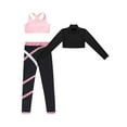 thumbnail image 6 of iiniim Kids Girls 3Piece Yoga Dance Gymnastics Tracksuit Long Sleeve Crop Top Sports Bra and Leggings Sportwear Set, 6 of 7