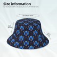 thumbnail image 4 of Vsdgher cool blue flower Skull Print Bucket Hat for Men&Women Bucket Hat Reversible Summer Double-Side-Wear Travel Gardening, Beach, Camping, Hiking, Fishing Cap, 4 of 5
