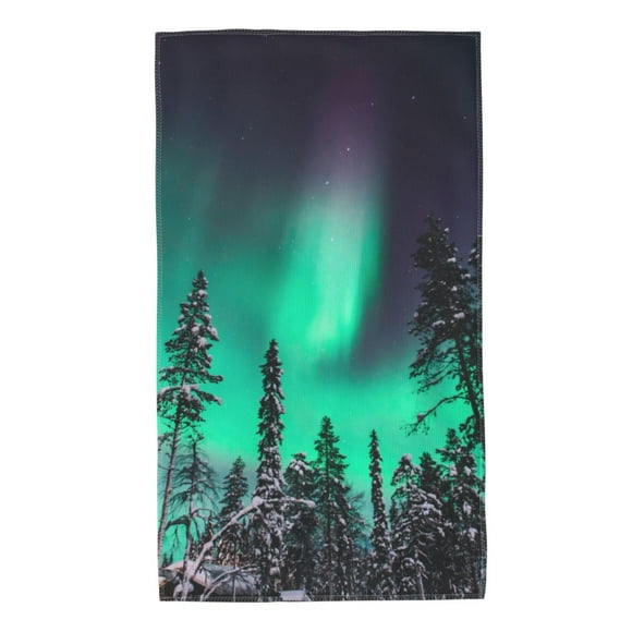 Saiise Northern Lights 2 Print Hand Towel 27.5" x 16" Soft Absorbent Towel for Bathroom SPA Gym Hotel