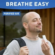 AirTamer A302 Personal Air Purifier with Electrostatic Ion Technology, Portable Wearable Air Cleaner, Filterless Battery Operated Design with Metal Travel Case