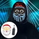 thumbnail image 4 of Fiudx Juguetes Máscara Navideña Brillante De Alambre De Papá Noel, Disfraz Led Para Cosplay De Vacaciones, 4 of 7