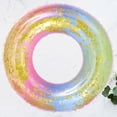thumbnail image 2 of CTIRCHIU 1pc PVC Rainbow Color Swimming Ring Gradient Color Sequins Semitransparent Swimming Ring Without Air Inflation Tool for 9-18 Years (Colorful), 2 of 7