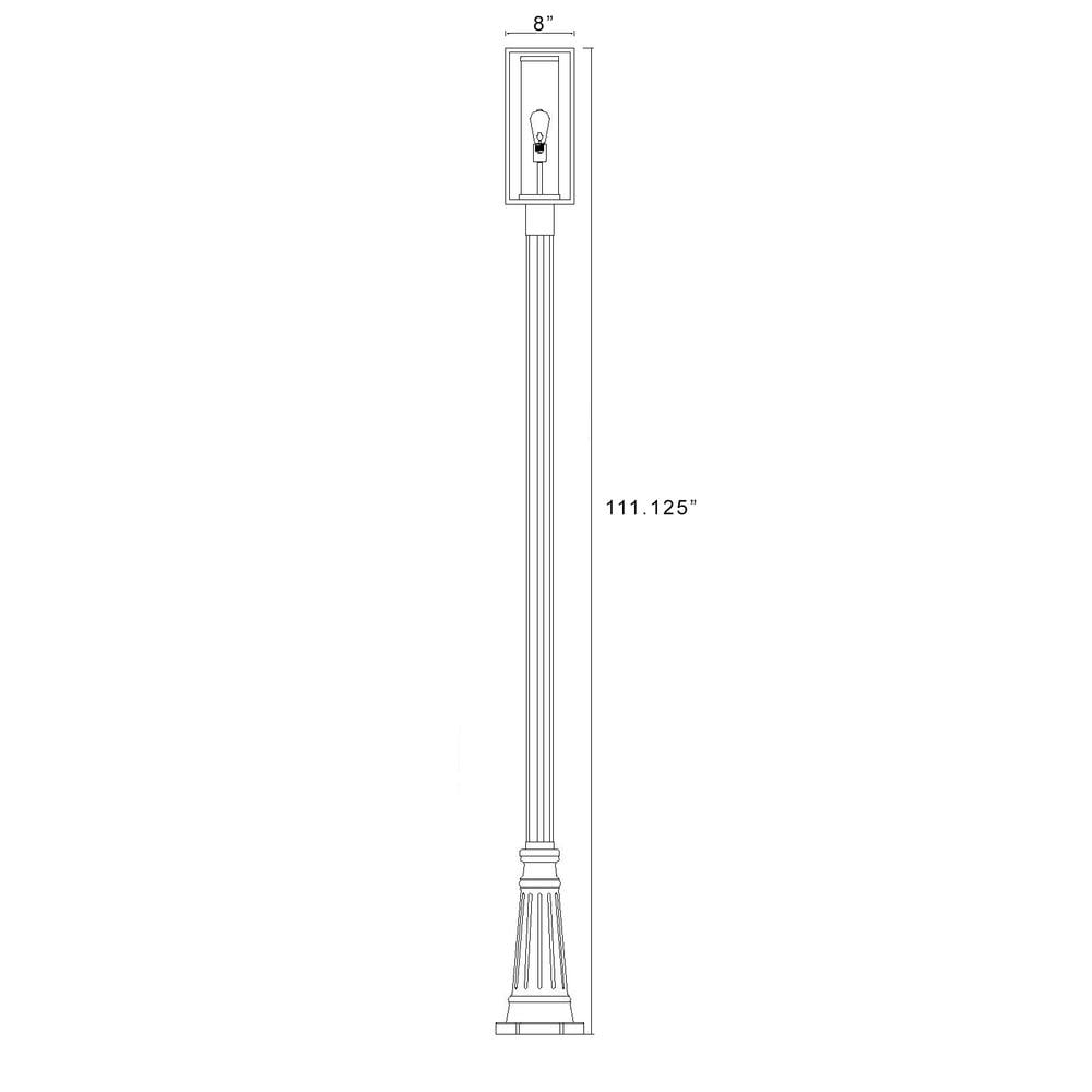 Z Lite 584PHMR-519P-BK 116 in. Dunbroch 1 Light Black Outdoor Post Mounted Fixture