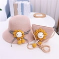 thumbnail image 2 of EnJoCho Children Boys Girls Cartoon Smile Sunshade Hat Straw Beach Sun Hat + Straw Bag Cute Casual Outdoor Caps, 2 of 2