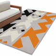 thumbnail image 2 of Abstract Art Washable Area Rugs 4'x6', Blue Black Orange Line Simple Gray Background Low Pile Throw Living Room Rug Non-Slip Sturdy Edge Binding Carpet for Indoor Entryway Bedside Kitchen, 2 of 9