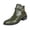 Green, variant on Braided Strap Ankle Boots for Women, Side Zipper Round Toe Low Block Heel Booties for Casual Fall and Winter Daily Wear Refined Boots for Work, Commute and Seasonal Daily Outfits Orange