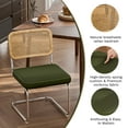 thumbnail image 6 of Natural Rattan Dining Chairs Set of 2, Modern Dining Room Chairs with Solid Wood Back for Kitchen Living Room, Linen Fabric Dining Room Chairs, 6 of 10