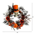 thumbnail image 2 of Nearly Natural 30in. Spider and Skull with Top Hat Halloween Wreath, 2 of 4
