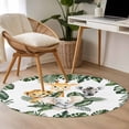 thumbnail image 5 of Round Area Rug 4ft, Cute Elephant Giraffe Lion Non-Shedding Washable Area Rug, Watercolor Monstera Non Slip Low-Profile Circle Rugs for Living Room, Bedroom Dining Room, 5 of 9