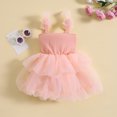 thumbnail image 3 of Fortune Robe Trapèze Fille 1-6 Ans Robe Sans Manches Nœud Tulle Robe d'Anniversaire d'Été, 3 of 8