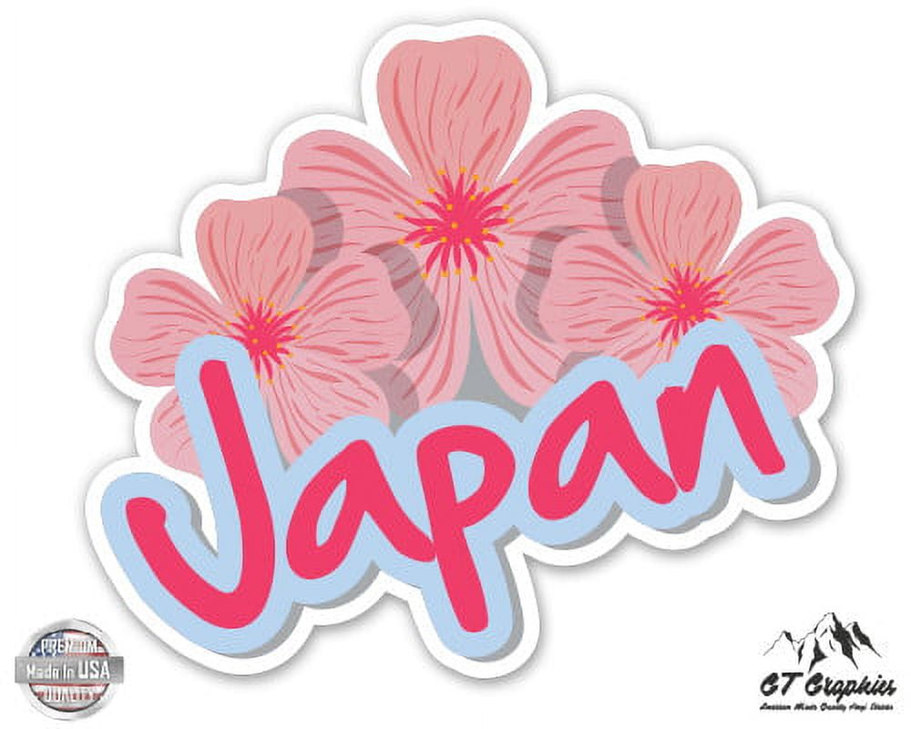 Cherry Blossom Bumper Sticker - Made In Japan, 6 Mil Vinyl, Size 5, Outdoor Durable - View #2