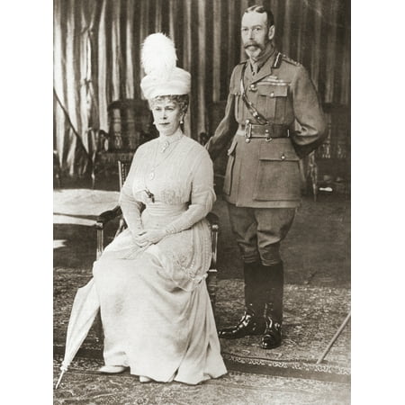 Silver Wedding Portrait Of King George V And Queen Mary In 1918 George V George Frederick Ernest Albert 1865 Canvas Art - Ken Welsh Design Pics (24 x 34)