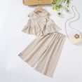 thumbnail image 4 of Umfun Toddler Girls 2 Piece Outfits, Gingham Ruffle Sleeveless Top + Wide Leg Pants Set, Cute Summer Wear, 4 of 9