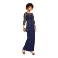 thumbnail image 1 of Adrianna Papell Robe de Colonne Yoke Illusion à Sequins pour Femmes, Bleu, 4, 1 of 2