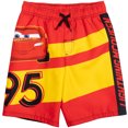thumbnail image 5 of Disney Pixar Cars Lightning McQueen Little Boys Rash Guard and Swim Trunks Outfit set Black / Red 5, 5 of 5