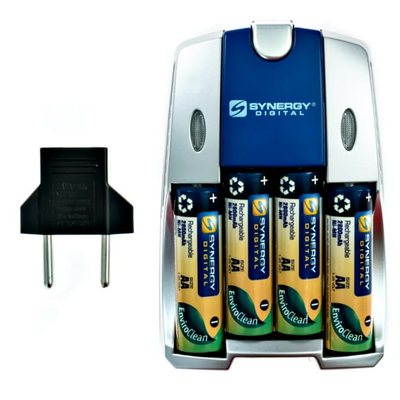 Batteries N Accessories BNA-WB-SB257 AA and AAA NiMH Quick Battery Charger, Includes: 4-pk 2800mAh Rechargeable AA Ni-MH Batteries and EU adapter